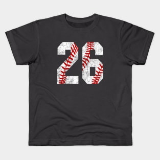 Vintage #26 Baseball Laces Baseball Mom Jersey Love Baseball T-shirt Kids T-Shirt